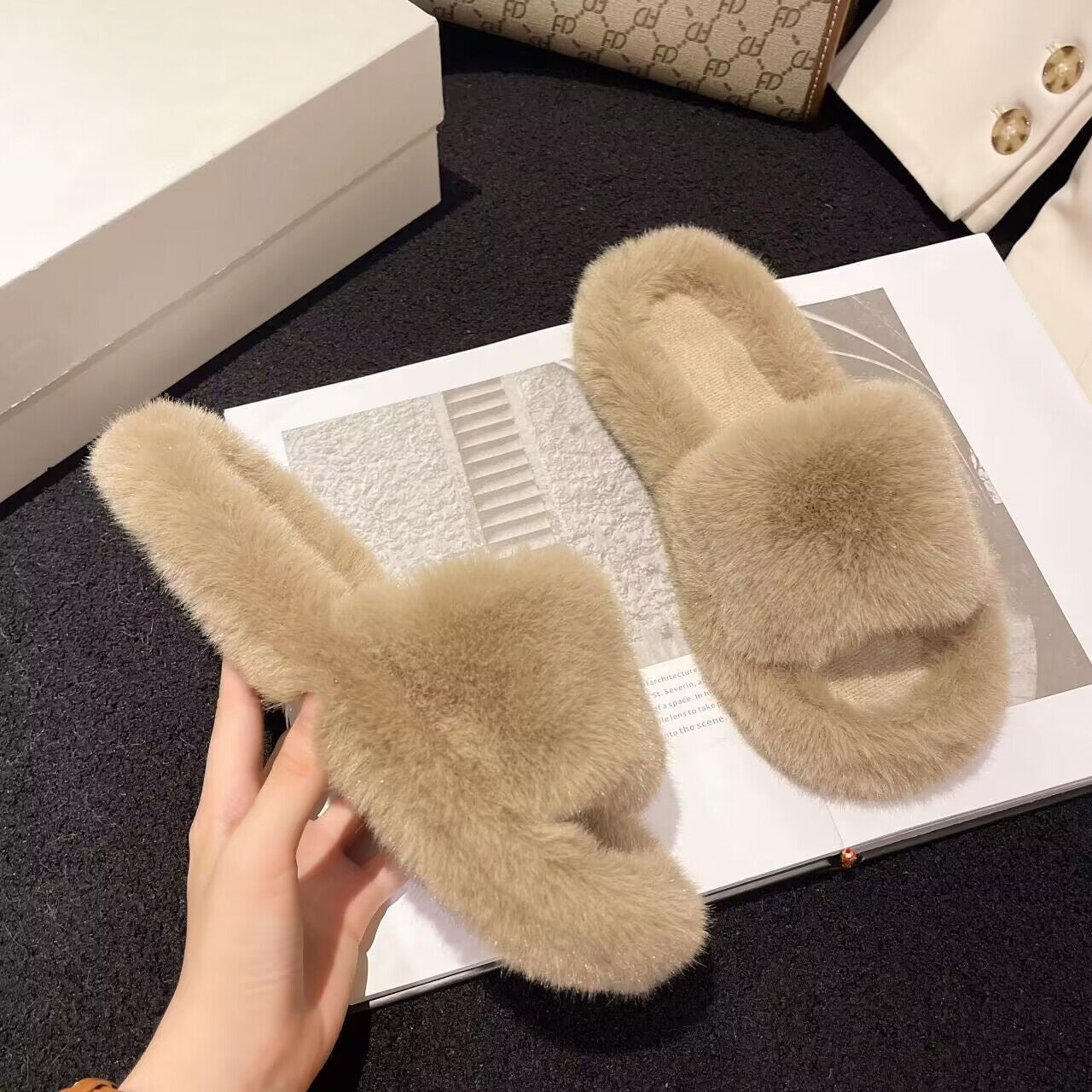 Women's Soft Furry Home Slippers