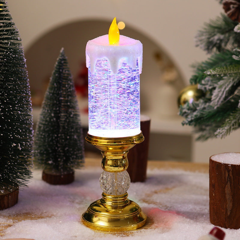 Colorful Gradient Christmas Crystal Lamp with Automatic Snowfall