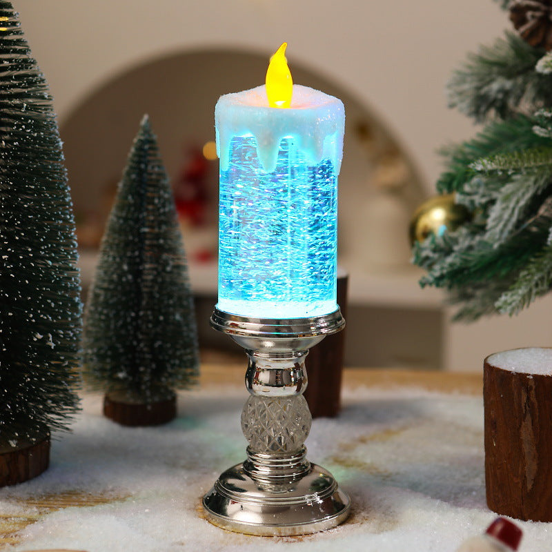 Colorful Gradient Christmas Crystal Lamp with Automatic Snowfall