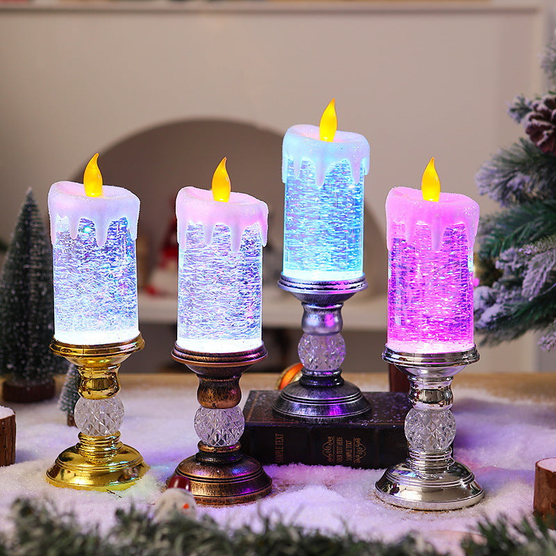 Colorful Gradient Christmas Crystal Lamp with Automatic Snowfall